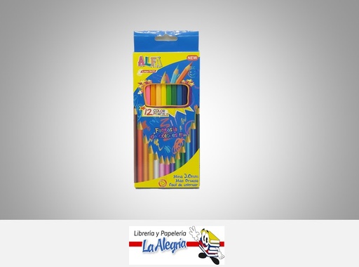 [2014122414353] LAPICES DE COLORES 12 COL HEXAGONAL MARCA ALFA   