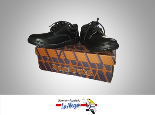 [205T37] ZAPATO CASUAL ESCOLAR TALLA 37 TRENZA NEGRO MARCA NEW ROCK