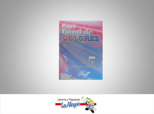 [21014041] PAPEL BOND DE COLORES CARTA 125H MARCA S/M   