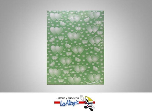 [25363] PAPEL P/IMPR CARTA CORAZONES VERDE UND MARCA S/M   