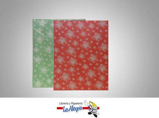[25365] PAPEL P/IMPR CARTA ROSAS VERD/ROJO UND MARCA S/M   