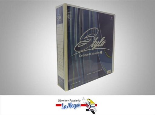 [4718870900158] CARPETA 3 AROS 2" CARTA BLANCO MARCA STYLO   