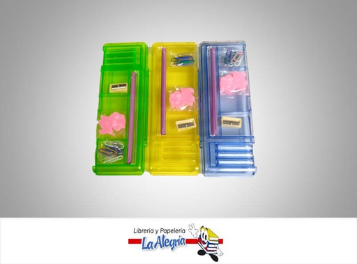 [4893729002099] CARTUCHERA ACRILICA SET 22,5X7CM COLOR U MARCA S/M   