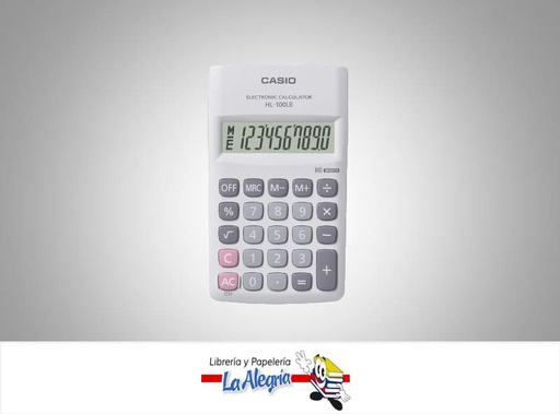 [4971850094326] CALCULADORA BOLSILLO HL-100LB 10DIGITOS MARCA CASIO