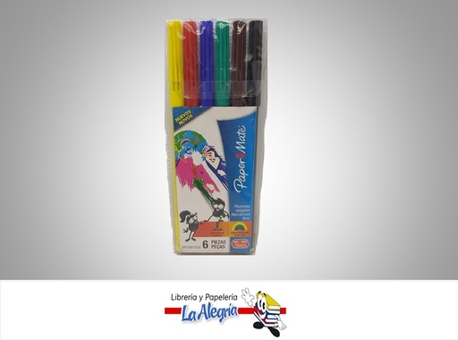[5401170770468] MARCADOR 6 COLORES ESCOLARES PTA FINA MARCA PAPER MATE   