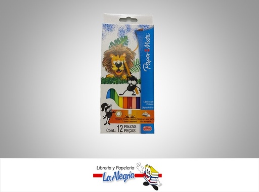 [5401178000253] LAPICES DE COLORES 12 COL HEXAGONALES PAPERMAT MARCA PAPER MATE   
