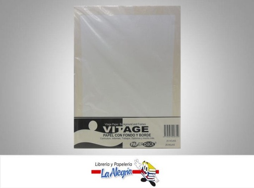 [5774587458749] PAPEL VITAGE C/BORDE 25H CARTA MARCA PAPERBACK   
