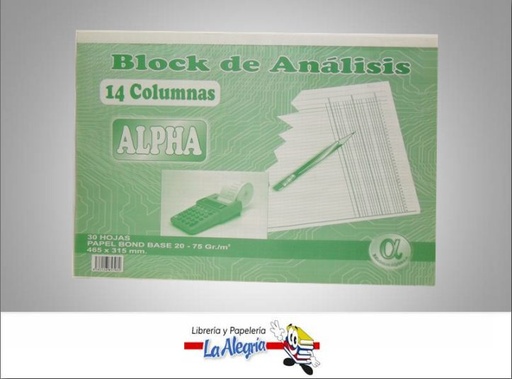 [6583126857962] BLOCK ANALISIS 14 COL 30H MARCA ALPHA   