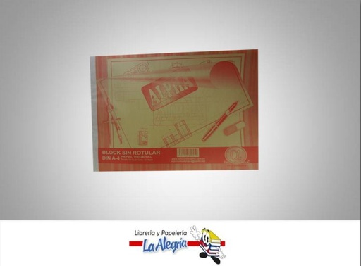 [6583126858259] BLOCK VEGETAL S/ROTULAR A4 12H MARCA ALPHA   