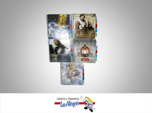 [663701986099] LIBRETA ESPIRAL STAR WARS 3 MATERIAS 1LI 90HO MARCA OFIMAK
