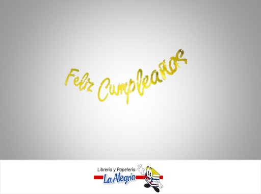 [6800579727292] BANDERIN FELIZ CUMPLEANOS DORADO 2 MTS MARCA PINTARETA   