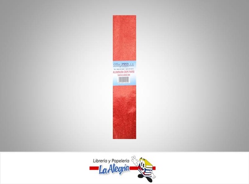 [6921298120420] PAPEL CREPE 50X100CM METALIZADO ROJO UND MARCA OFFICE PRO   