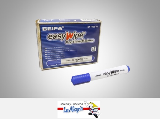 [6924246195570] MARCADOR P/PIZARRA EASY WIPE AZUL UND MARCA BEIFA   