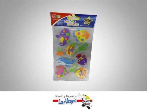 [6932016110111] CALCALCOMANIAS FOAMI MUNDO MARINO 10 PIE MARCA ALFA   