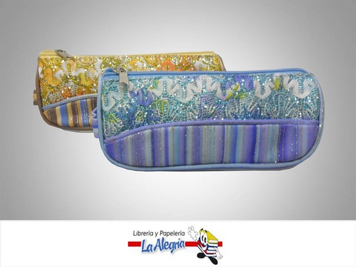 [6932110588328] CARTUCHERA C/CIERRE ESCARCHADA 19,5X8CM MARCA OFFICE LINE   