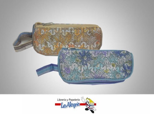 [6932110588441] CARTUCHERA C/CIERRE ESCARCHADA 19,5X8CM MARCA OFFICE LINE   
