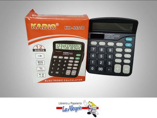 [6932177473896] CALCULADORA ESCRITORIO KD-8837B 12DIG MARCA KADIO   
