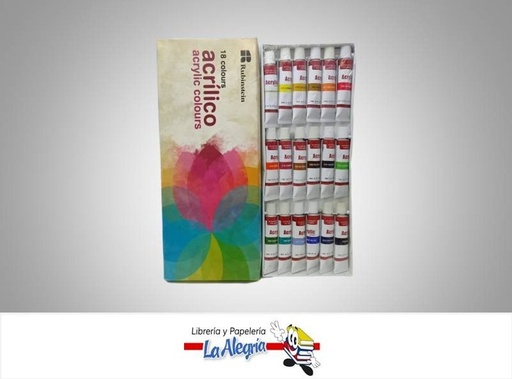 [6935249901716] PINTURA ACRILICA 18 COLORES 12ML C/U MARCA RUBINSTEIN   