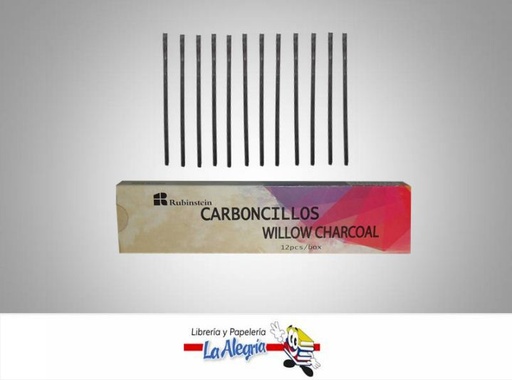 [6935249905790] CARBONCILLO NATURAL 12PZA 4GDE/4MED/4PEQ MARCA RUBINSTEIN   