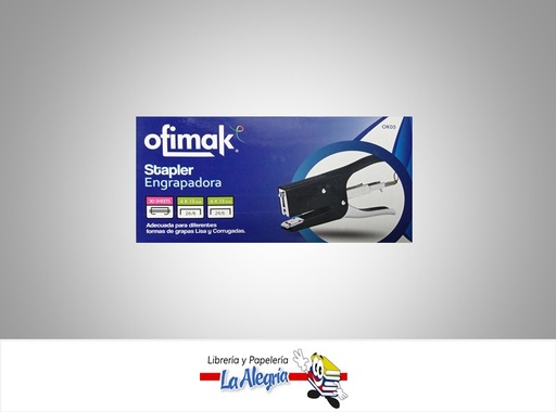 [6937544312037] ENGRAPADORA TIPO ALICATE GRAPA LISA Y CORRUGADA OK05 26/6 MARCA OFIMAK