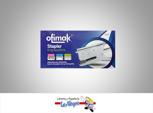 [6937544312143] ENGRAPADORA TIPO ALICATE OK06 26/6 MARCA OFIMAK   