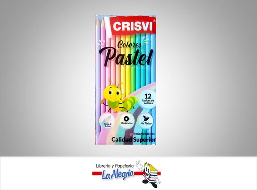[6937550164255] LAPICES DE COLORES 12 COL 4MM PASTEL MARCA CRISVI   