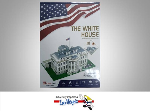 [6944588200602] ROMPECABEZA 3D CASA BLANCA 64 PZA MARCA CUBICFUN   