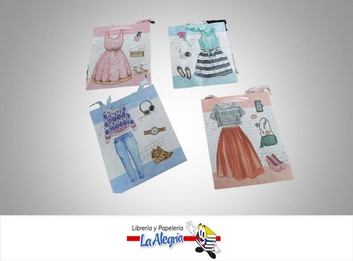 [6954212352270] BOLSA DE REGALO 32X26 VESTIDO CON ESCARC MARCA S/M   