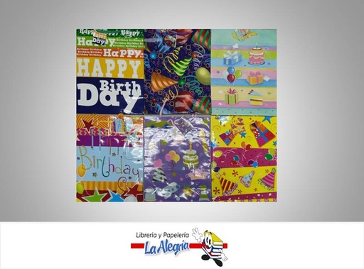 [6954878514913] BOLSA REGALO BD JUMBO UND 33X45 MARCA FLOMO   