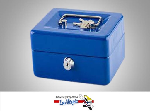 [713757147514] CAJA EFECTIVO CON LLAVE 10'' AZUL MARCA PRINTA