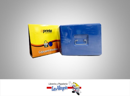 [713757148115] CAJA EFECTIVO CON LLAVE 12'' AZUL MARCA PRINTA