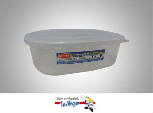 [719502100087] CONSERVADOR PLAST P/COMIDA 3LTS TRANSP MARCA OPTIPLAS   