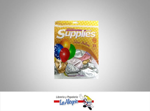 [721456867039] GLOBO R12 CROMADO MULTICOLOR 25 UND MARCA SUPPLIES   