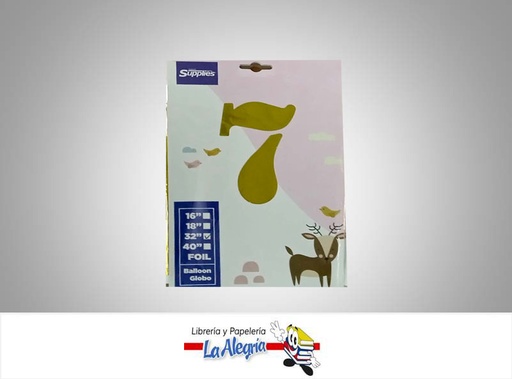 [721456867923] GLOBO FOIL 16'' NUMERO 7 GOLD UND MARCA SUPPLIES   