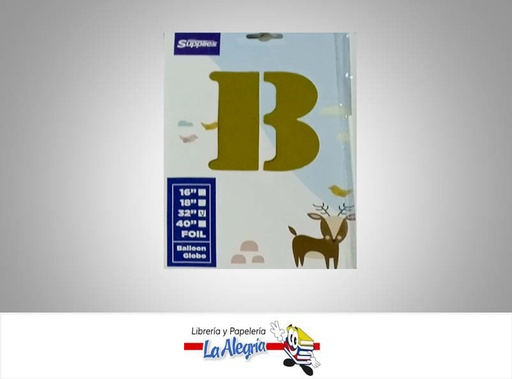 [721456868463] GLOBO FOIL 16'' LETRA B DORADO UND MARCA SUPPLIES   