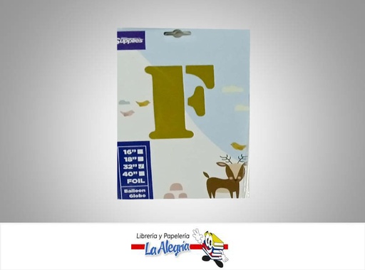 [721456868500] GLOBO FOIL 16'' LETRA F DORADO UND MARCA SUPPLIES   