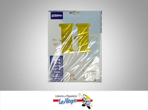 [721456868524] GLOBO FOIL 16'' LETRA H DORADO UND MARCA SUPPLIES   