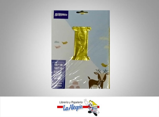 [721456868531] GLOBO FOIL 16'' LETRA I DORADO UND MARCA SUPPLIES   