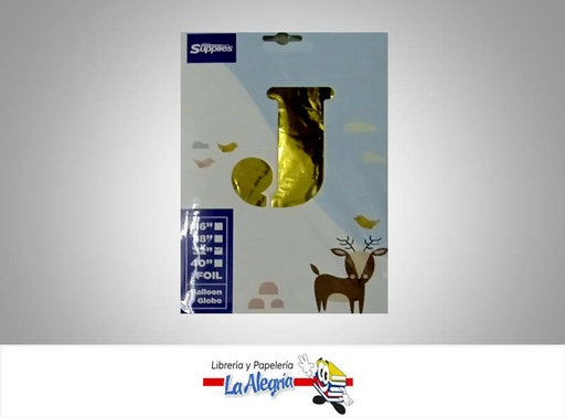 [721456868548] GLOBO FOIL 16'' LETRA J DORADO UND MARCA SUPPLIES   