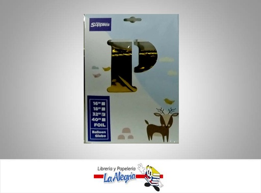 [721456868609] GLOBO FOIL 16'' LETRA P DORADO UND MARCA SUPPLIES   