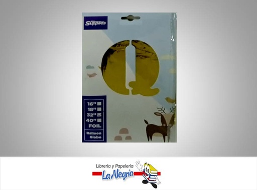 [721456868616] GLOBO FOIL 16'' LETRA Q DORADO UND MARCA SUPPLIES   
