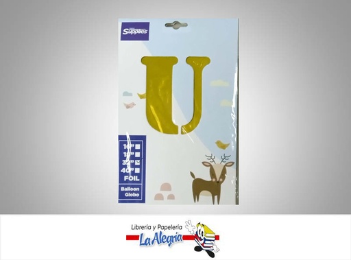 [721456868913] GLOBO FOIL 32'' LETRA U DORADO UND MARCA SUPPLIES   
