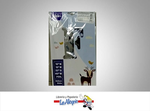 [721456869545] GLOBO FOIL 32'' LETRA F PLATEADO UND MARCA SUPPLIES   