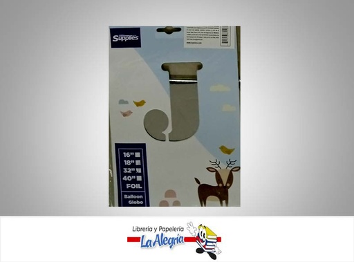 [721456869583] GLOBO FOIL 32'' LETRA J PLATEADO UND MARCA SUPPLIES   