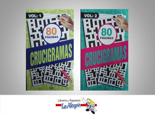 [734439131546] CRUCIGRAMA VOLUMEN 1 Y 2  TEMATICA PASATIEMPO   EDITORIAL SICOBEN