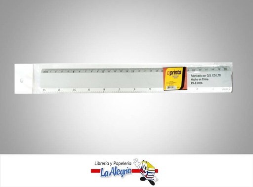 [736211545886] REGLA ALUMINIO 30CM UND MARCA PRINTA   