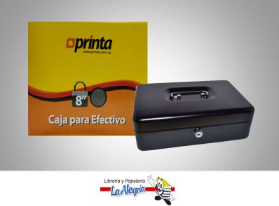 [736211553287] CAJA EFECTIVO CON LLAVE 8'' NEGRO MARCA PRINTA