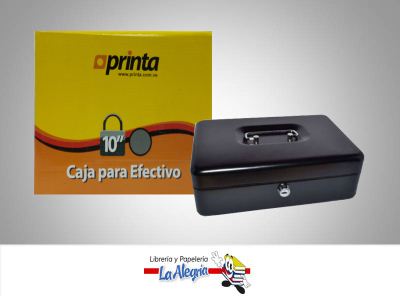 [736211553386] CAJA EFECTIVO CON LLAVE 10'' NEGRA MARCA PRINTA