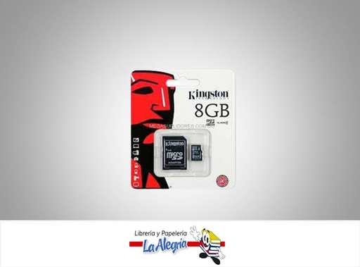 [740617128147] MEMORIA MICRO SDHC 8 GB CON ADAPTADOR MARCA KINGSTON