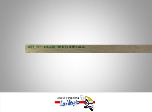 [742] MADERA BALSA CUADRADA 12X12X910 MM MARCA COBALSA
